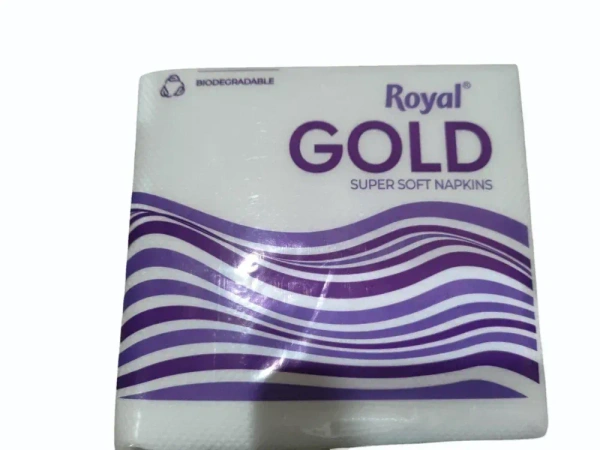 1 Ply Royal Gold White Paper Napkins, Size: 27x30 Cm