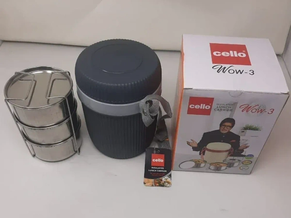 cello  insulated lunch carrier wow-3 - black