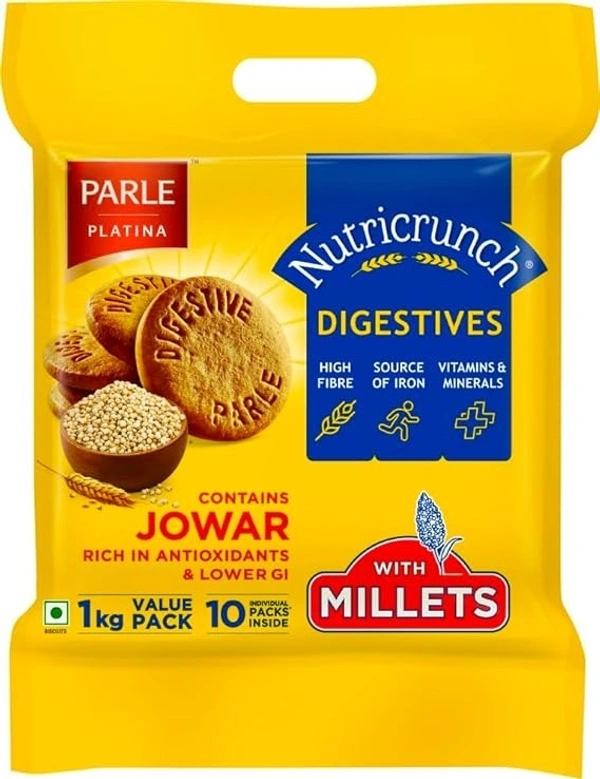 Parle Nutricrunch Classic Wheat Flour Digestive Cookies, 1000 Gram - 1000g