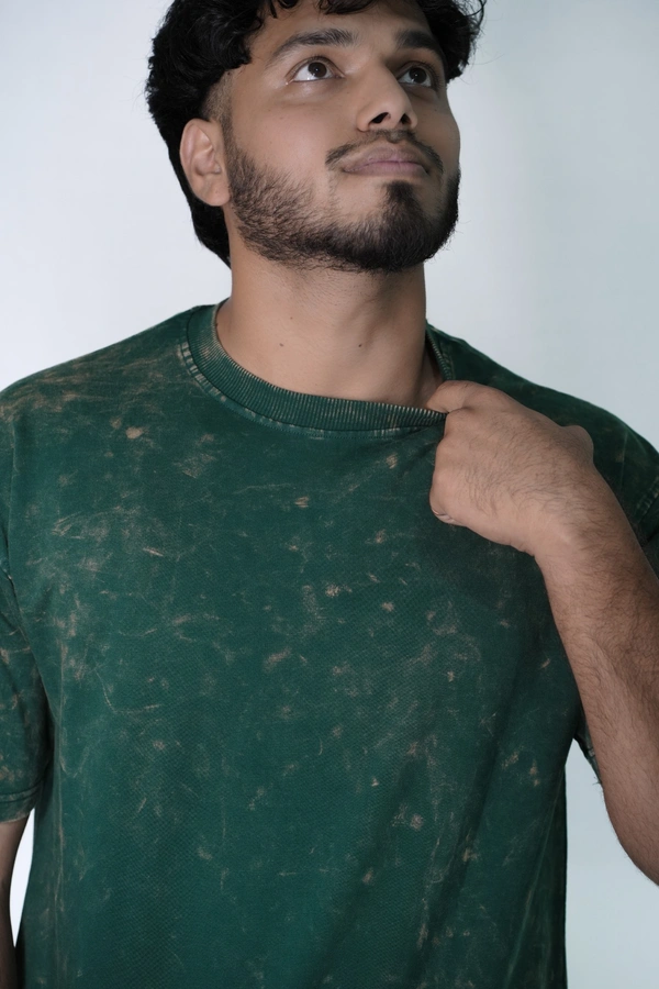 Solid Bottle Green - Unisex Oversized T-Shirt 100% Premium Cotton