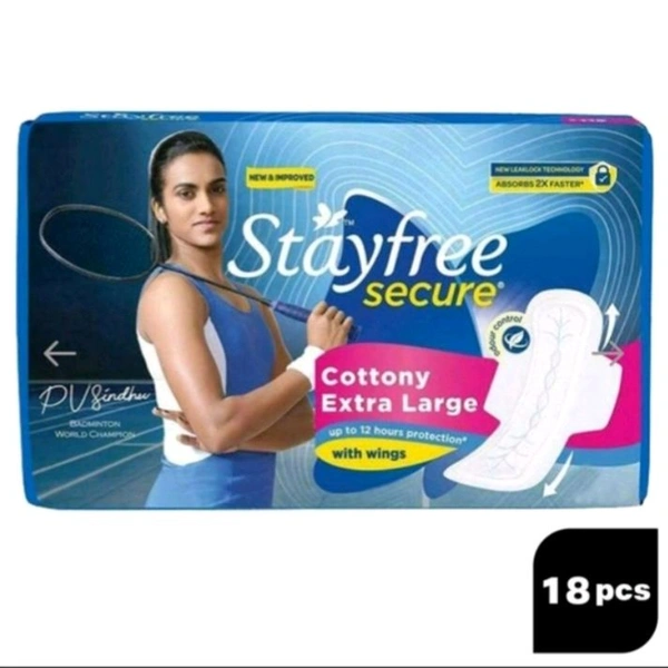 Stayfree Secure Cottony Comfort XL Sanitary Pad 18 pcs