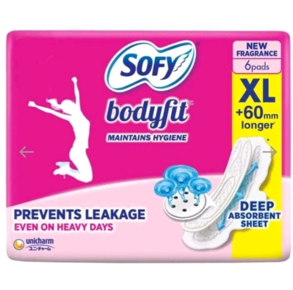 Sofy Bodyfit Sanitary Napkin with Wings (XL) 6 pads