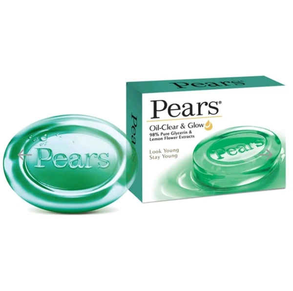 Pears Oil Clear & Glow Glycerin & Lemon Flower Bathing Soap (75g)