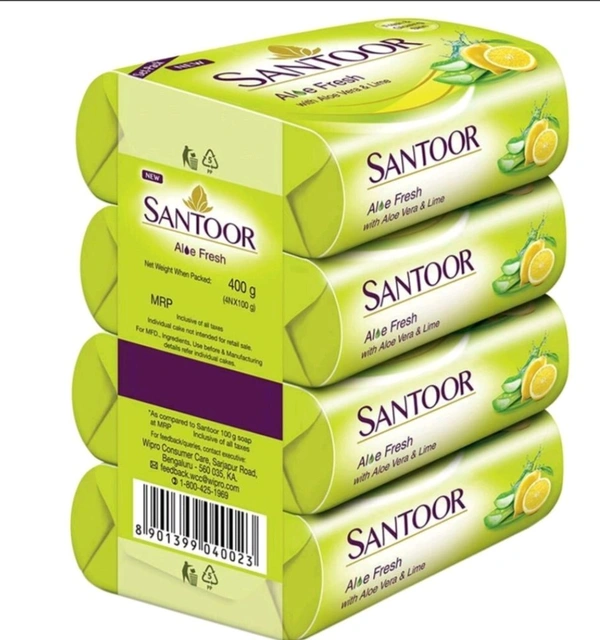 Santoor Aloe Fresh Soap 100 g (Pack of