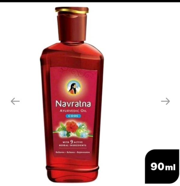 Navratna Ayurvedic Cool Hair Oil with 9 Active Herbal Ingredients 90 ml