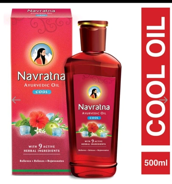 Navratna Ayurvedic Cool Hair Oil with 9 Active Herbal Ingredients 500 ml