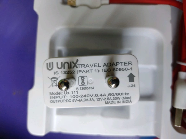 Unix Charging Lives Type C/UX-111/30W/Fast Charger All In One/Power 3.0 Quick Charger  - White