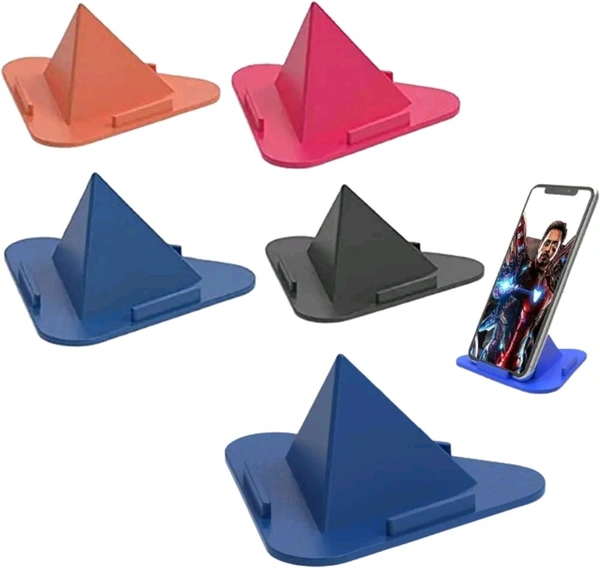 Three-Sided Triangle Desktop Stand Mobile Paradise Universal Phone Pyramid Shape Holder Desktop Stand (Multi Color) Mobile Holder