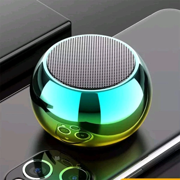 Mini JBL Boost 4 Bluetooth Speaker 4D Mini Electroplating Round Steel Speaker - Multicolor Random Colour - Pack of 1