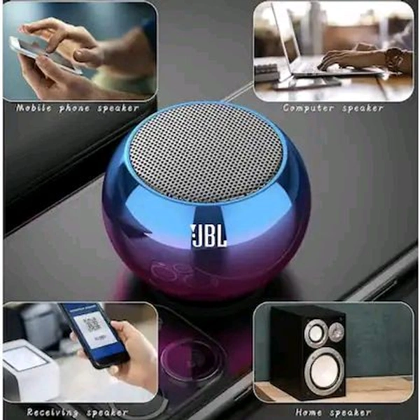 Mini JBL Boost 4 Bluetooth Speaker 4D Mini Electroplating Round Steel Speaker - Multicolor Random Colour - Pack of 1