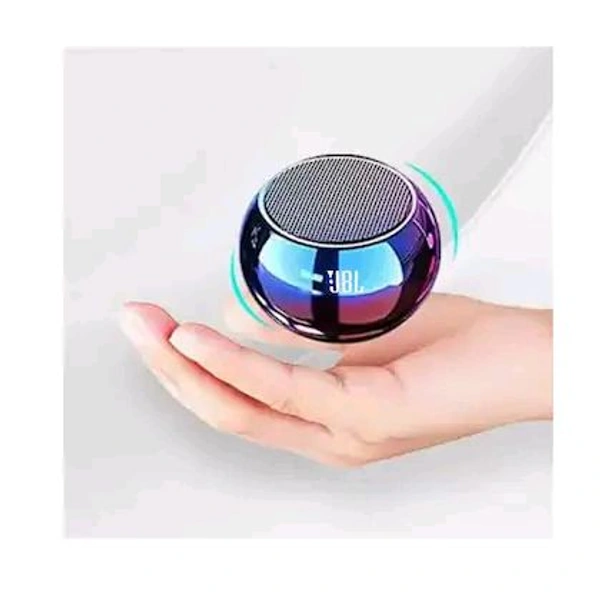 Mini JBL Boost 4 Bluetooth Speaker 4D Mini Electroplating Round Steel Speaker - Multicolor Random Colour - Pack of 1