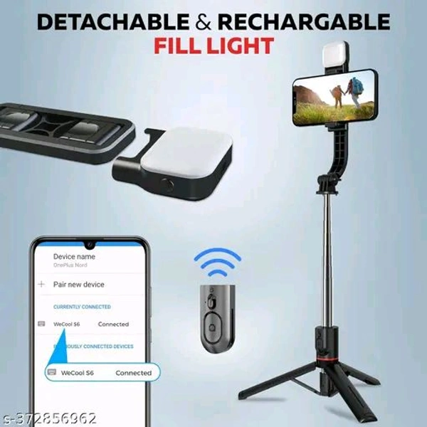 DEEP TRADERS***Selfie stick with light Wireless Bluetooth Foldable (R1S) Extendable, Portable