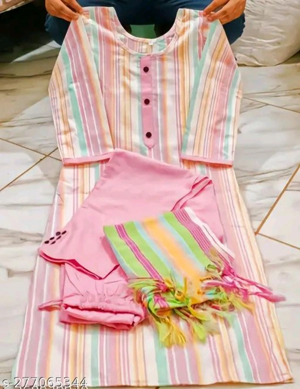 Ethnic kurti with pant and dupatta set
