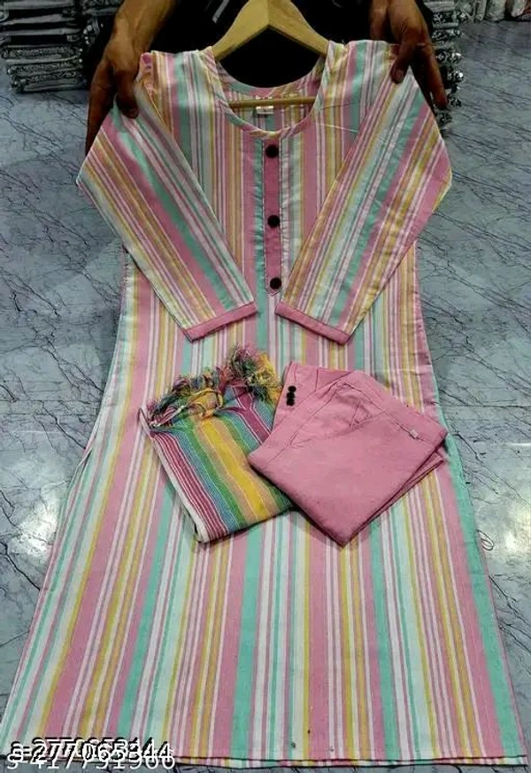 Ethnic kurti with pant and dupatta set