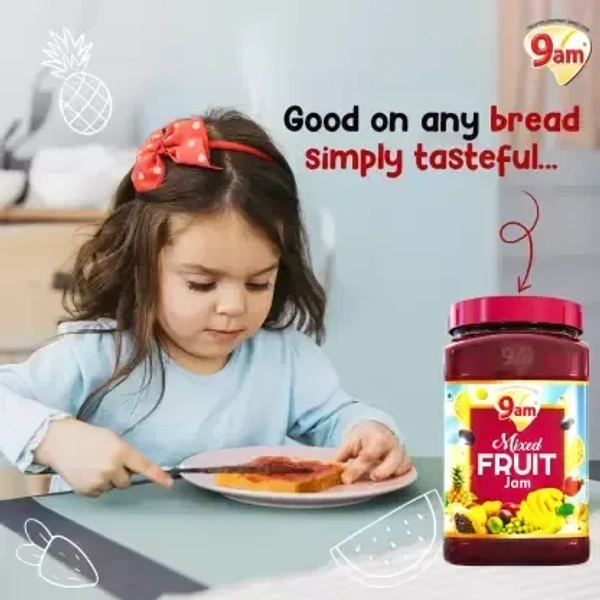9' Am 9am Mixed Fruit Jam 1Kg, Pure, Natural & Organic Ingredients Sweet, Tasty & Healthy 1 kg - 1 kg, Red