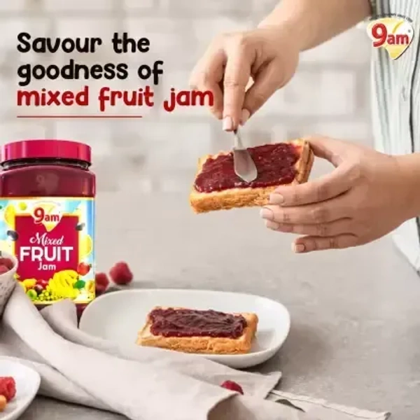 9' Am 9am Mixed Fruit Jam 1Kg, Pure, Natural & Organic Ingredients Sweet, Tasty & Healthy 1 kg - 1 kg, Red