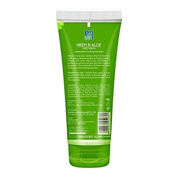Cipla Health ASTABERRY Neem & Aloe Face Wash | Enriched with Neem, Aloe Vera & Basil | Oil Control - 60, Orange