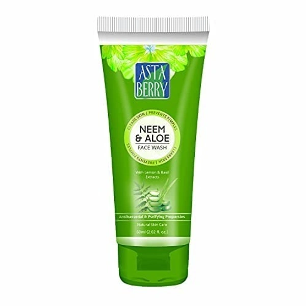 Cipla Health ASTABERRY Neem & Aloe Face Wash | Enriched with Neem, Aloe Vera & Basil | Oil Control - 60, Orange