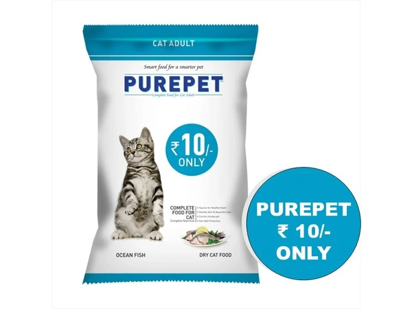 Purepet Ocean Fish Adult Dry Cat Food 30g - 30g, Blue