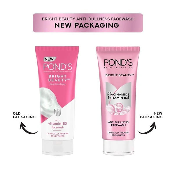 POND'S POND's Bright Beauty Anti-Dullness & Brightening Facewash With Niacinamide | For Glass-Skin Like Shine And With 4X Visibly Brighter Skin, 200Gm - 200 g, white