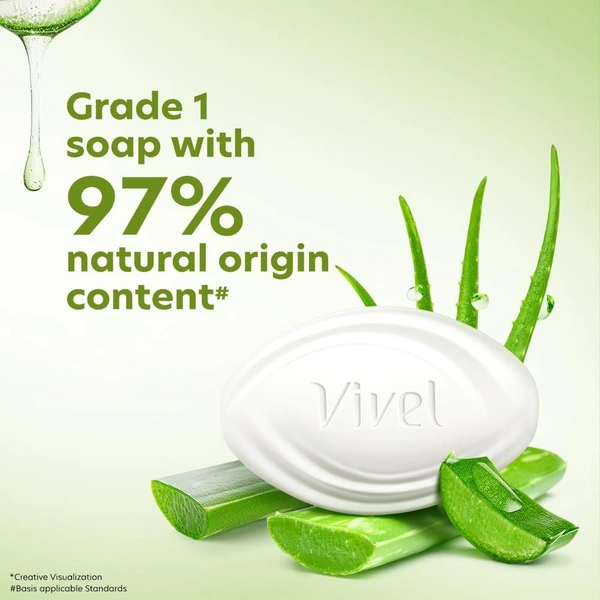 Vivel Soap Vivel Aloe Vera Soap, 100g (Buy 4 Get 1 Free - Any Variant) - White