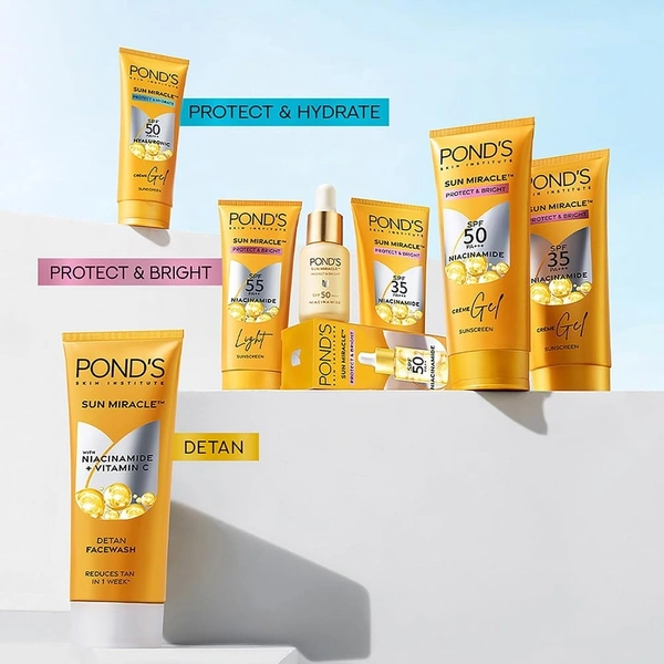 POND'S Pond's Detan Face Wash for Tan Removal in Just 7 Days | Contains Vitamin C and Niacinamide | Facewash for All Skin Types, - 100g