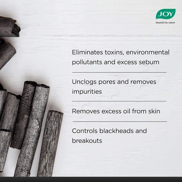 Joy Face wash Joy Charcoal Face Wash for Oil Control & Dirt Removal (150ml) | Fights Pollution, Blackheads, Acne & Pimples | Activated Charcoal Face Wash For Oily Skin For Men & Women - 150 g, Black