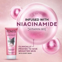 POND'S POND's Bright Beauty Anti-Dullness & Brightening Facewash With Niacinamide | For Glass-Skin Like Shine And With 4X Visibly Brighter Skin, 200Gm - 200 g, white