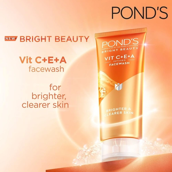 POND'S Bright Beauty Vit C+E+A Gel Face Wash 100g  - 100 g, Orange