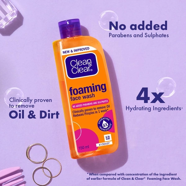 Clean & Clear Foaming Facewash for Oily Skin, Brown, 240ml - 240Ml