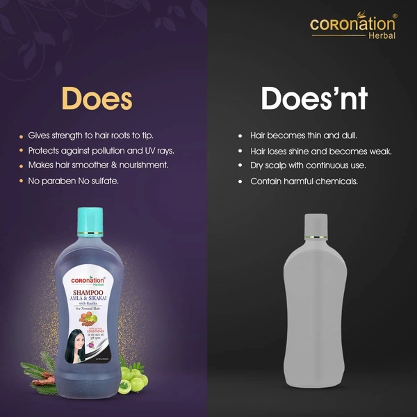 COROnation Herbal Amla Sikakai Shampoo (500 ml) - 500Ml