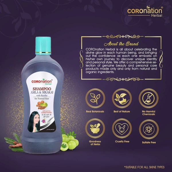 COROnation Herbal Amla Sikakai Shampoo (500 ml) - 500Ml