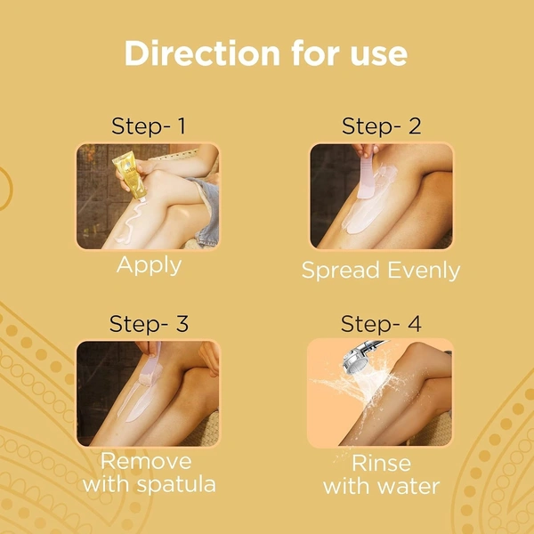 Cipla Health Ikin Gold Hair Remover Cream For Normal Skin - Bikini Hair Removal Cream For Women & Girls - 60g, Gold