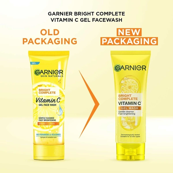 Garnier   Garnier Skin Naturals Bright Complete Vitamin C Face Wash - Vitamin C Face Wash For Brighter and Glowing Skin - Daily Cleanser Suitable For all Skin Types, 150g - 150g, Green