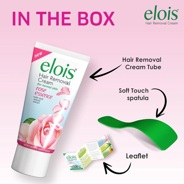 Elois Hair Removal Cream for Women With Rose Extract, Normal Skin(100g) Suitable for Legs, Underarms, Bikini Line 2x Longer Lasting Smoothness than Razors - 100g, pink