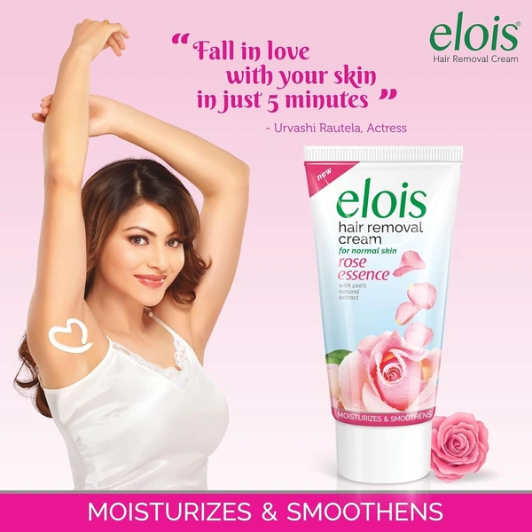 Elois Hair Removal Cream for Women With Rose Extract, Normal Skin(100g) Suitable for Legs, Underarms, Bikini Line 2x Longer Lasting Smoothness than Razors - 100g, pink