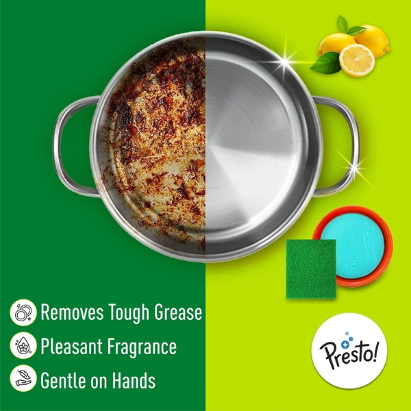 JMC  Dishwash Tub Bar 500 g with Free Scrub Pad |  Tough on Grease, Gentle on Hands - 500, Green