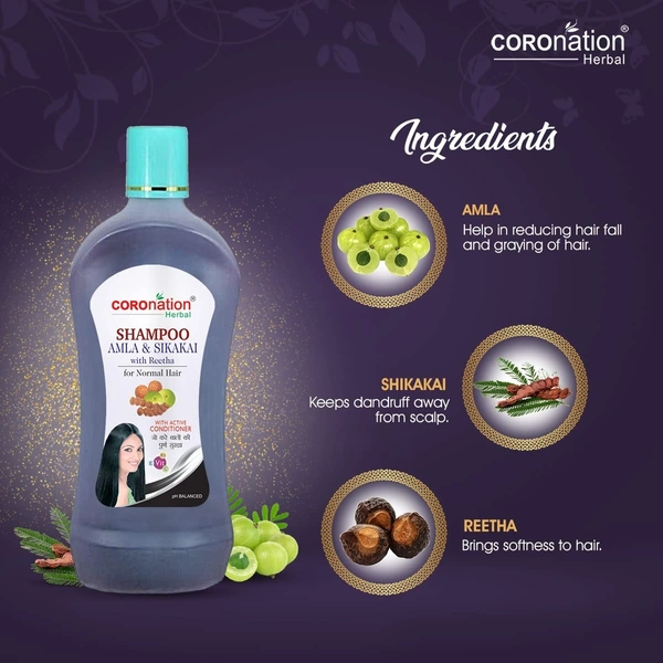 COROnation Herbal Amla Sikakai Shampoo (500 ml) - 500Ml