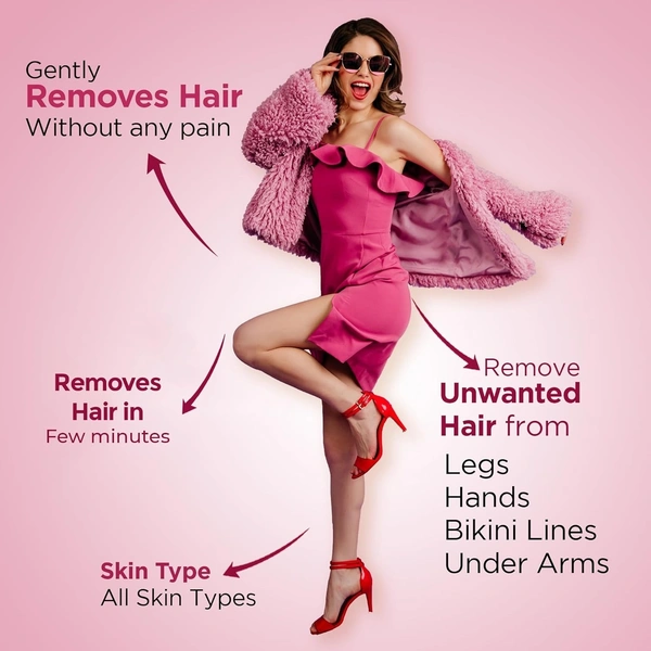 Cipla Health Ikin Rose Hair Remover Cream For All Skin - Bikini Hair Removal Cream For Women & Girls - 60g, Rose