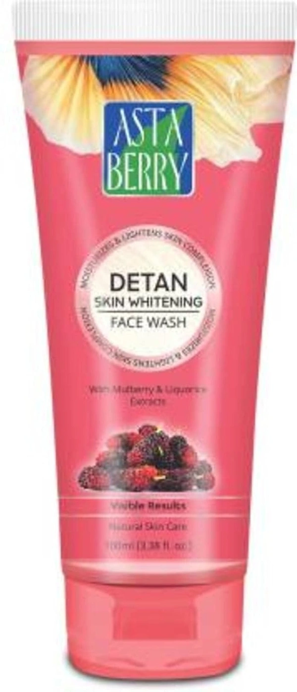 Cipla Health Astaberry De-tan Skin Whitening Face Wash for skin Brightening & tone - It deep cleanses the skin | removes dead cells | Helps Reduce Tanning-  - 60, RED