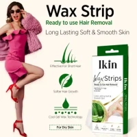 Cipla Health Ikin Instant Wax Strip with Aloe Vera For Dry Skin  8  Strips - 8 Strips, Alo Vera
