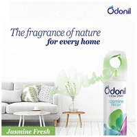 Dabur Odonil Air Freshener Jasmine Fresh Room Spray - 220 ml | Nature Inspired Fragrance for Home, Office, Living Room, Bedroom, Workspace & Kitchen | Long Lasting Fragrance | Instant Freshness - 220, White