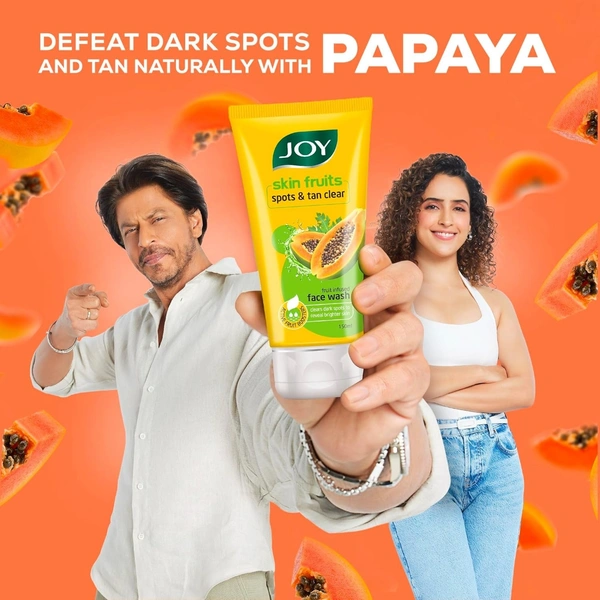Joy Face wash Joy Skin Fruits Spots & Tan Clear Papaya Face Wash - 150 g, yellow