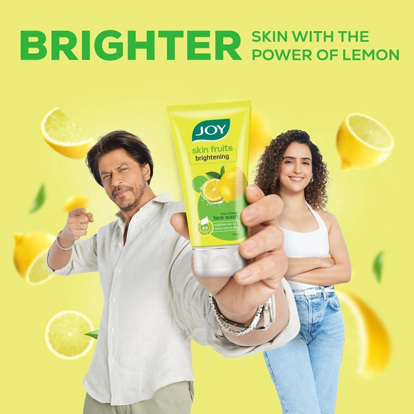 Joy Face wash Joy Skin Brightening Lemon Face Wash (150ml) With Vitamin C For Naturally Glowing Skin | Removes Excess Oil & Dirt | Suitable For All Skin Types - 150 g, yellow