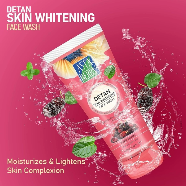 Cipla Health Astaberry De-tan Skin Whitening Face Wash for skin Brightening & tone - It deep cleanses the skin | removes dead cells | Helps Reduce Tanning-  - 60, RED