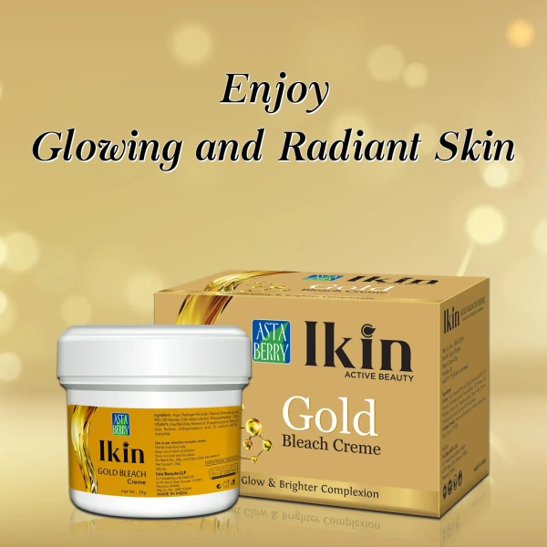 Cipla Health Ikin Gold Bleach | Ultimate Glow And Radiance Pack Of 1 - 43.5g, Luxor Gold