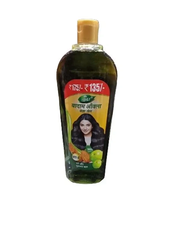 Dabur Badam Amla Hair Oil 500ml | For Thick and Soft Hair | Nourishes Scalp | Control Hair Fall, Strengthen Hair And Promotes Hair Growth Goodness of Amla and Almond | Rich in Vitamin E - 100, Green