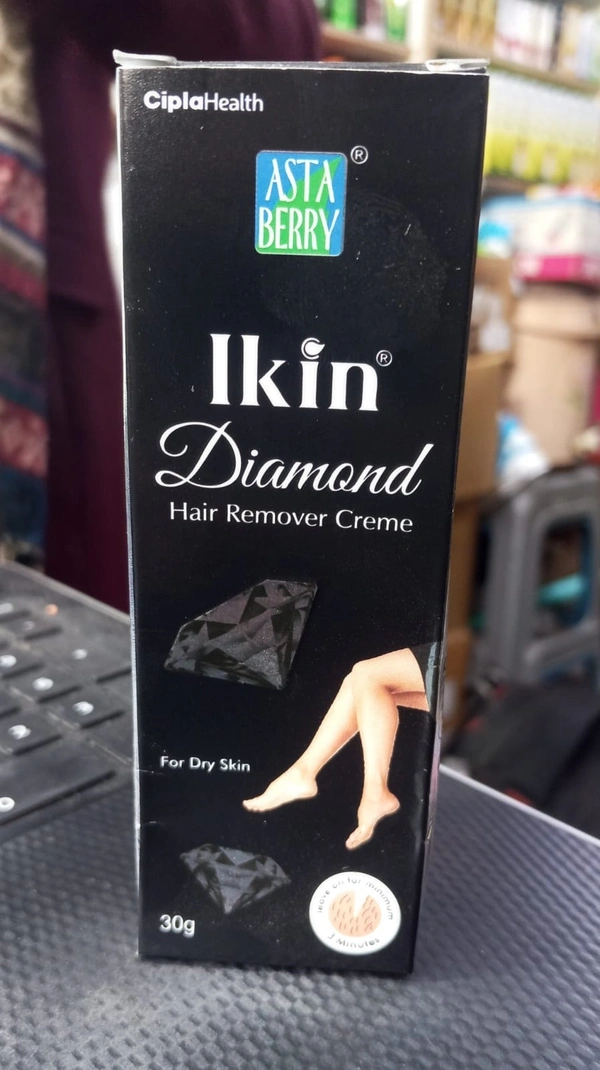 Cipla Health Ikin Diamond Hair Remover Cream For dry Skin - Bikini Hair Removal Cream For Women & Girls |Suitable for Legs, Underarms & Bikini Line - 30g, Diamond