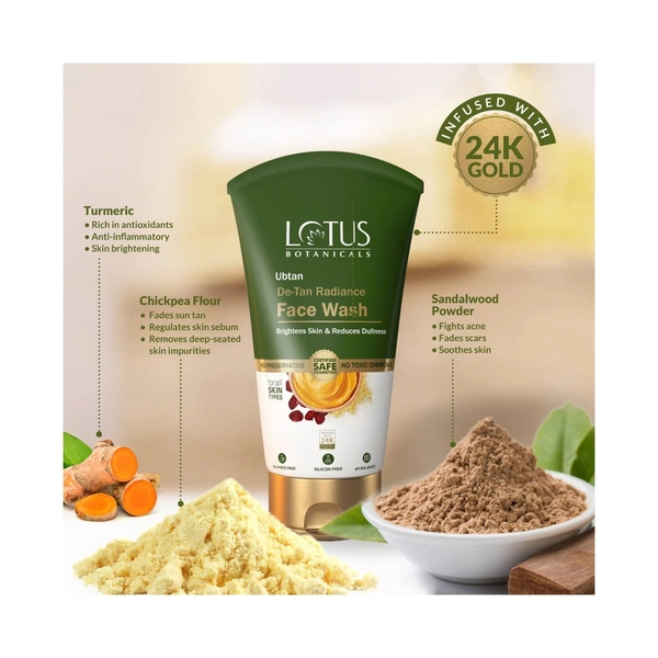 Lotus Botanicals Ubtan De-Tan Radiance Face Wash 100ml  - 100 g, Green