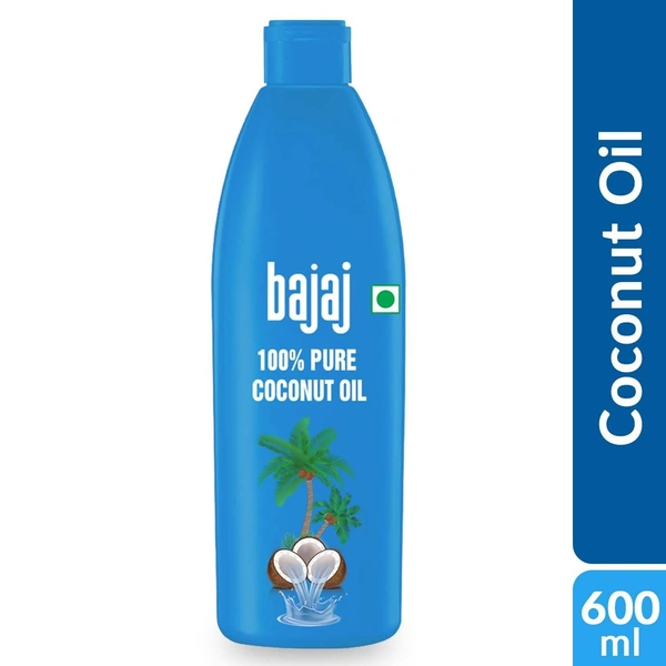 Bajaj 100% Pure Coconut Oil 600 ml - 600 ml, White